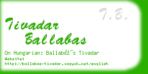 tivadar ballabas business card